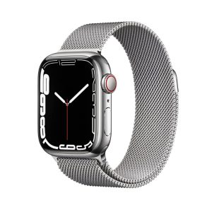 ساعت هوشمند اپل واچ سری 7 مدل 45mm Stainless Steel Case with Milanese Loop Steel Band