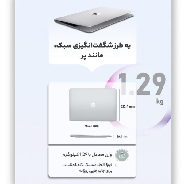 لپ تاپ 13 اینچی اپل مدل MacBook Air MGN93 2020